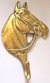 Vintage Brass Horse Head Coat/Hat Hook
