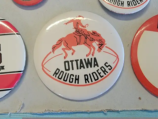 7 CFL Ottawa Roughrider Buttons / Pinbacks65115210464643122