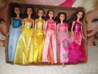 6 Différentes Poupée Princesse Belle - Disney - Robe Longue
