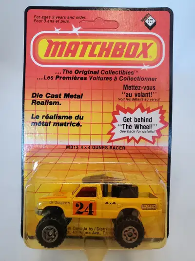 Rare BNIB Irwin Toy 1983 Release 1:64 Diecast Matchbox MB13 4x4 Dunes Racer #24 BF Goodrich Bilstein...
