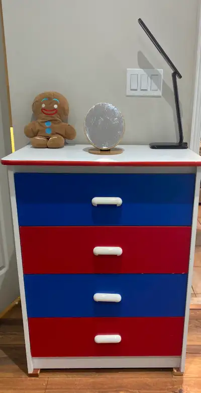 Obo Kids 4-Drawer Dresser / Chest of Drawers (Red, Blue, White), View more