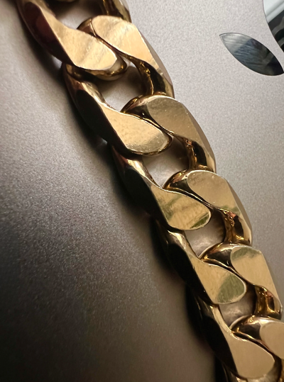 14K Custom Solid Gold Curb Link Chain, View more