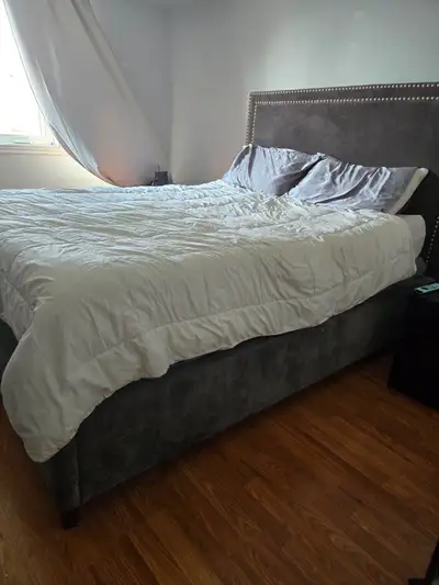 Upholstered Bed Frame - Grey, View more