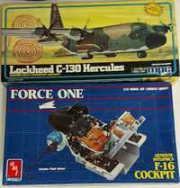 Various Jet Model Kits C-130 Hercules F-16 Cockpit