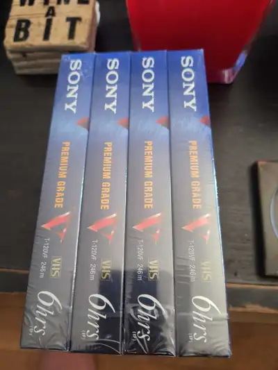Sony blank video tapes. Brand new. In great condition! 4 tapes included. Premium grade. High durabil...