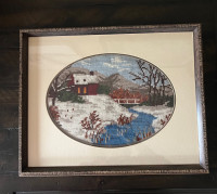 Vintage Countryside Needlepoint Art