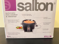 Salton Automatic Rice Cooker & Steamer 6 Cup, Black