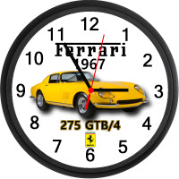 1967 Ferrari 275 GTB/4 (Giallo) Custom Wall Clock - Brand New