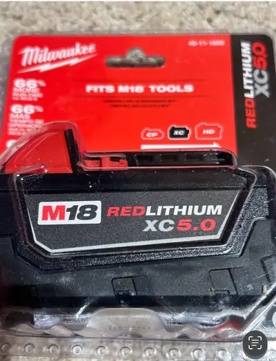 Brand new Milwaukete m18 5ah battery, View more