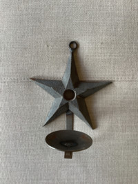 Metal star design wall candle holder
