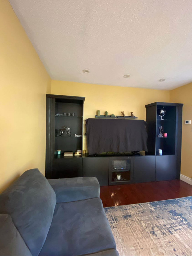 Black Entertainment Wall Unit with Shelves & Storage in Bookcases & Shelving Units in Mississauga / Peel Region - Image 3