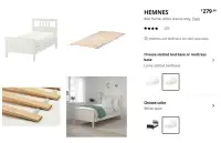 Ikea hemnes single twin bed + slats