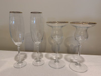 Champagne flutes and candle holders