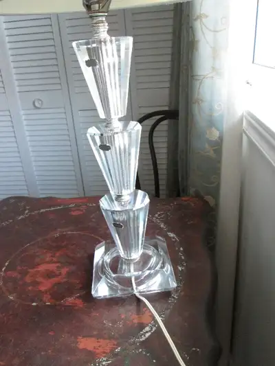 Vintage Crystal Table Lamp 28.5 " tall, View more