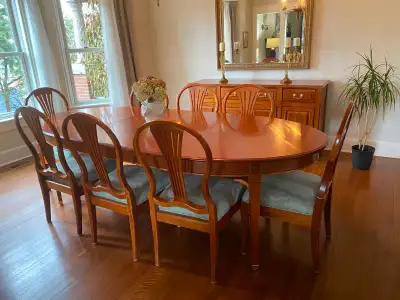 Dining Set 8 chairs Sideboard - USA made - Solid Cherry Like New, View more