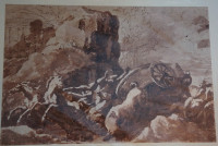 Vintage Art Print 'Death Of Hippolytus' by Poussin