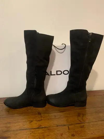  woman’s Aldo black suede boots , View more