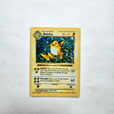 Vintage 1999 Shadowless Holo Raichu (Base Set), View more