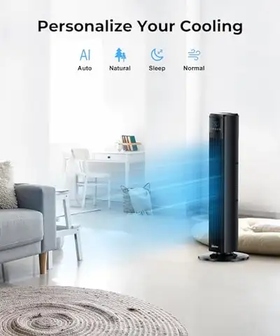Abolee Tower Fan - 90° Oscillating, 4 Speeds, Quiet Floor Fan wi, View more
