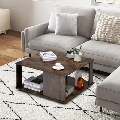 Costway Dark Oak Coffee Table, View more