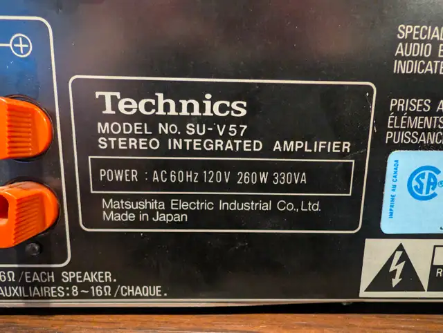 Technics SU V57 Integrated Amplifier in Stereo Systems & Home Theatre in City of Toronto - Image 5
