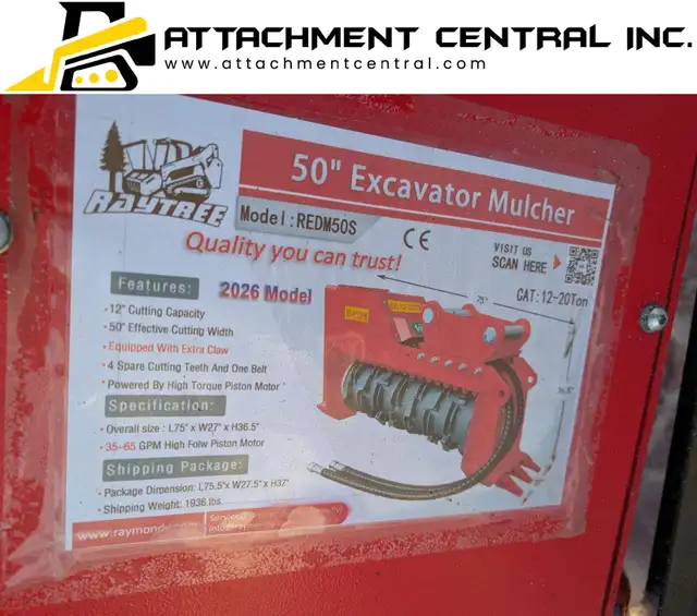 Raytree 50" Excavator Mulcher Attachment REDM50ST in Other in Regina - Image 9