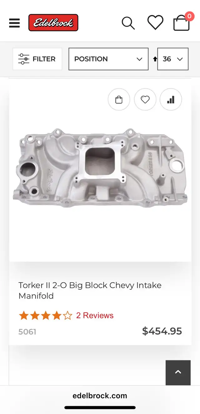 Edelbrock Torker II 2.O BBC oval port intake manifold in Engine & Engine Parts in Markham / York Region - Image 5