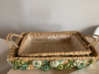 Stackable 2 wicker tray