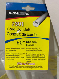new cord conduit wire cover 7301 60" white duraline