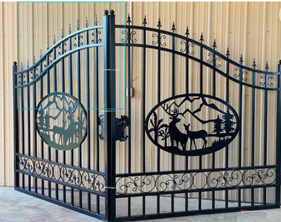20' Dual Swing Driveway Iron Gate, View more
