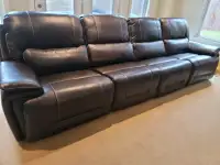 NEW GENUINE LEATHER  SOFA SET WITH    POWER RECLINERS/HEADRESTS
