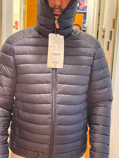 New Jacket Quilted Puffer Lightweight Hooded Black Size Large, View more