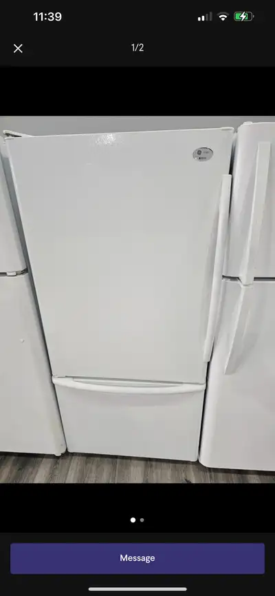 EXCELLENT SIZE TOP FRIDGE BOTTOM FREEZER WHITE , View more