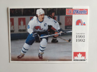 Calendrier des Nordiques de Québec 1991-1992 O'Keefe PetroCanada
