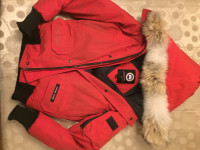 Canada Goose red bomber coat for kids size Medium