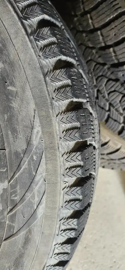 They are about 60% thread left on steel rims