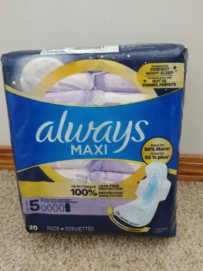 New Always Maxi Extra Heavy Overnight Pads with Wings, View more