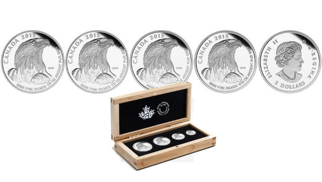 Canada: 2015 Bald Eagle 4 Coin Set .9999 dans Art et objets de collection  à Ville de Montréal