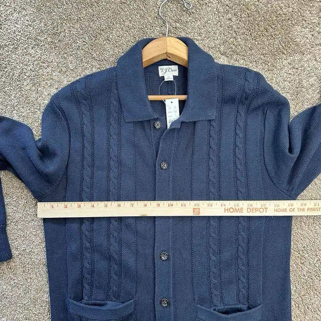 NWT J.CREW Sweater Men's Small Cotton Cardigan Cable Knit Blue B62864361261187124