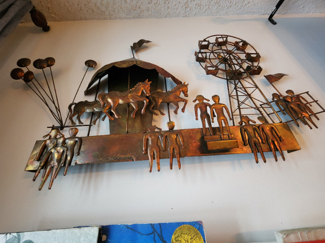 Mid Century C. Jere Metal Sculpture Art Wall Hanging in Arts & Collectibles in Strathcona County - Image 3