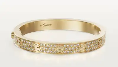 SURMESURE Custom Made Cartier Love Diamond Paved Bracelet - Brand new - 18k solid gold - Natural dia...