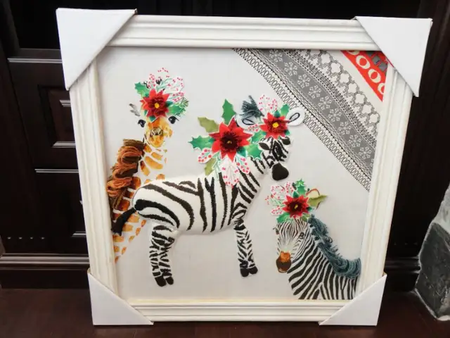So Cute for a Babys Child Room? Zebra Giraffe 3D Framed Picture in Arts & Collectibles in Kitchener / Waterloo - Image 4