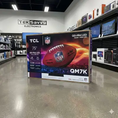 TCL 75" QD-Mini LED 4K TV (QM7K) - 144Hz Gaming - New, View more