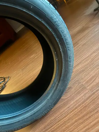 In fine condition the tires are off the show room floor I’m pretty sure there 17 inch in size for yo...