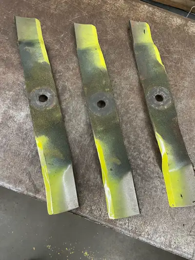 For a John Deere 54” mower deck. Mulching blades. Well taken care of. Sharpened and balanced. Sold t...