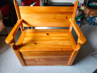 Pine storage bench hand made