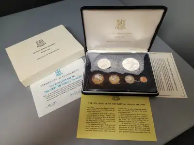 1974 BRITISH VIRGIN ISLANDS PROOF SET/SterlingSilver+nickle, View more