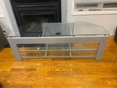 Glass and Steel TV Stand, View more