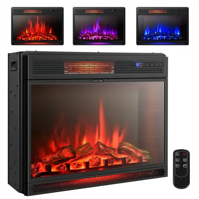 28 Inch Electric Freestanding and Recessed Fireplace with Remote in Fireplace & Firewood in Cambridge - Image 2