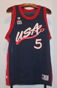 CHAMPION GRANT HILL USA 1996 DREAM TEAM II BASKETBALL JERSEY 48